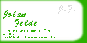 jolan felde business card